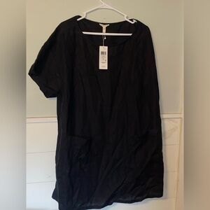 Very cute Eileen Fisher black shirt dress.